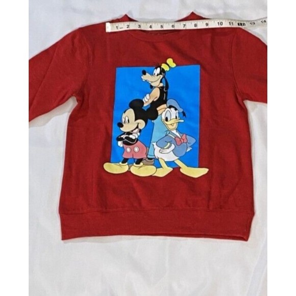 Disney's Mickey and Friends Long Sleeve Red Sweatshirt Kids size Small - Picture 7 of 8
